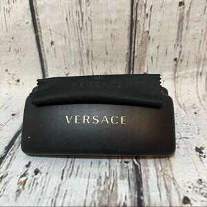 Versace black glasses case with cleaning cloth
